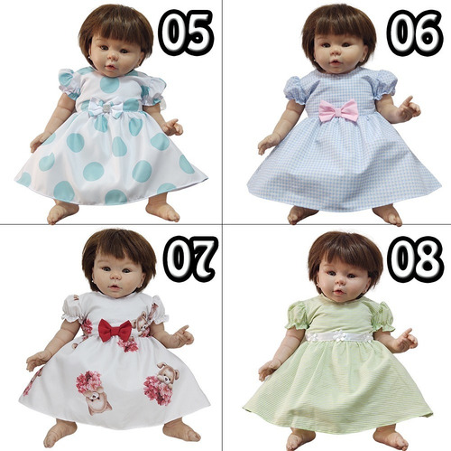 Imagem 4 de 7 de Kit Com 2 Vestidos De Bebê Reborn Katitus Boneca