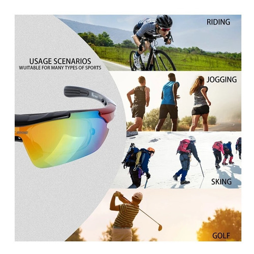 Imagen 3 de 8 de Lentes Anteojos Ciclismo Polarizados West Biking + Repuestos