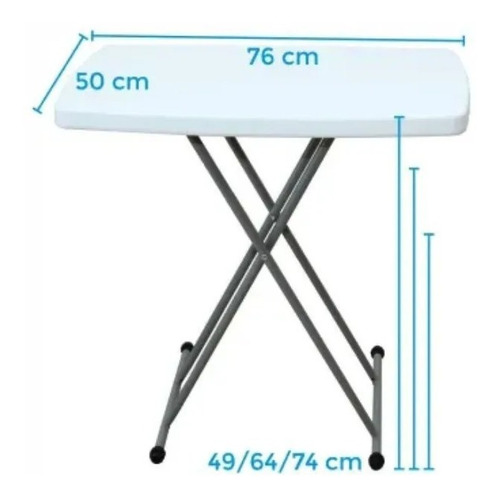 Mesa Personal Plegable Altura Ajustable 76x50 Cm Sunable