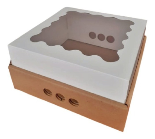 Caja Para Desayuno Torta Regalos 25x25x12 Con Visor X50u
