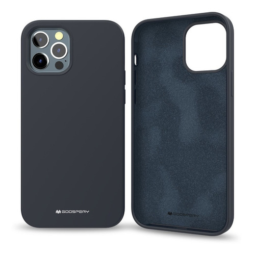 Imagen 1 de 5 de Funda Anticaida Silicon Y Microfibra Antirayones Para iPhone