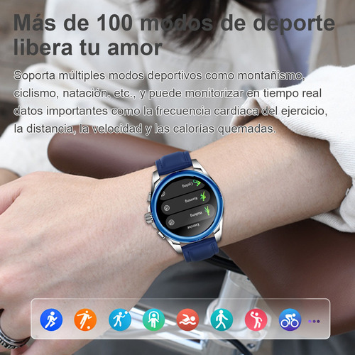 Smartwatch Relojes Inteligentes Hancdon Kc83 Bluetooth Versión 3.0/5.3 Pantalla Hd Bluetooth Llamada Inteligente Monitor De Sueño Azul
