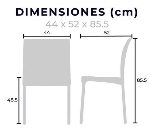 Set De 4 Sillas D Plástico Restaurante Color Blanco