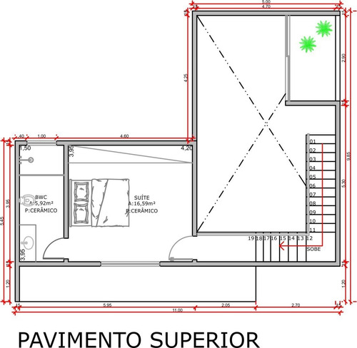 Imagem 8 de 10 de Planta De Casa 3 Quartos - Projeto Arquitetônico Completo