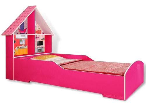 Cama Dormitorio Infantil 1 Plaza Casita Para Nena Punion