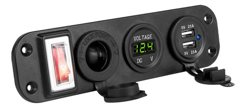 Voltímetro De De Enchufe Usb Doble De 12v / 24v Verde