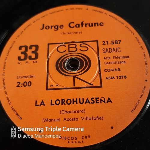 Simple Jorge Cafrune 21587  Cbs C16