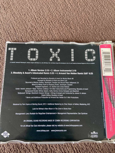 Cd Single Britney Spears Toxic Europeu (Usado)