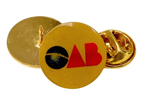 Pin Botton Broche Folheado Ouro, Oab Colorido Mod