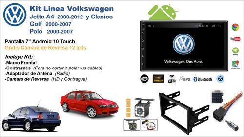 Imagen 2 de 10 de Estereo Pantalla 7 Android Kit Vw Jetta A4 Golf Polo Ibiza