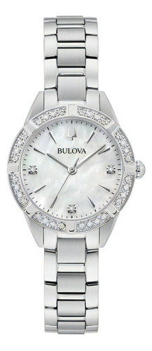 Relógio Bulova Classic Sutton 35 Diam 96r253 para mulheres, cor de pulseira: prata