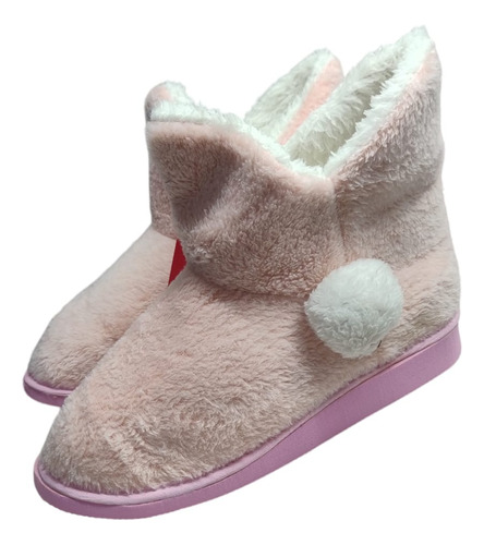 Pantuflas Cerrada Botita Mujer Peluche  Abrigada Corderito 