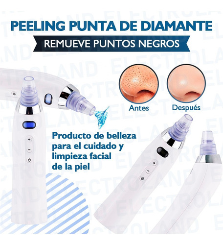 Imagen 3 de 10 de Peeling Punta Diamante Limpieza Facial Acné Recarga Usb