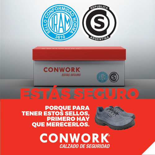 Imagen 8 de 10 de Calzado De Seguridad Conwork Línea Ergon 103za Nobuck Gris