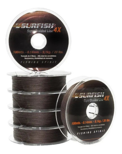 Multifilamento Surfish Braided Line 4x 0.12mm 18lb 100m