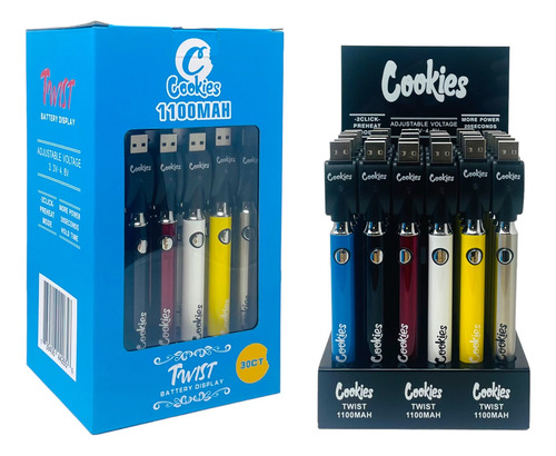 Vaporizador Cookies Twist 900mah Pack 30unidades Original.