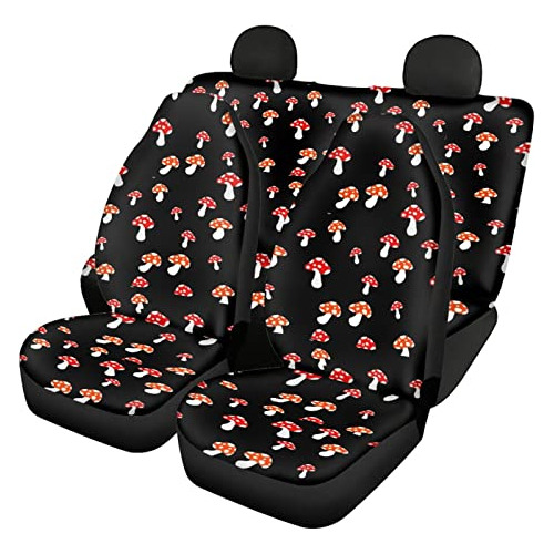 Fundas De Asiento De Coche Estampado De Hongos Juego Co...