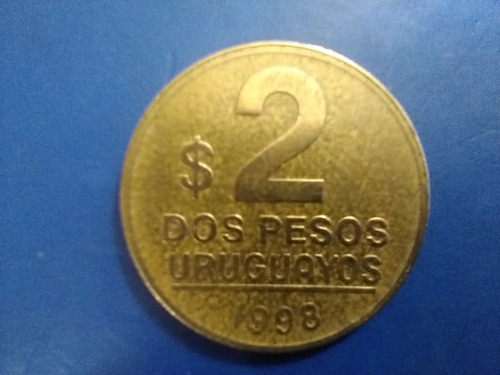 Moneda Uruguay Artigas Año 1998 De 2 Pesos