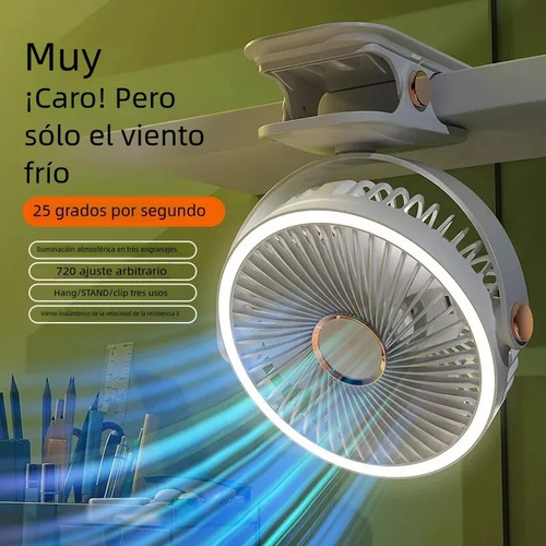 Mini Ventilador De Clip Portátil Recargable Ajustable 360°