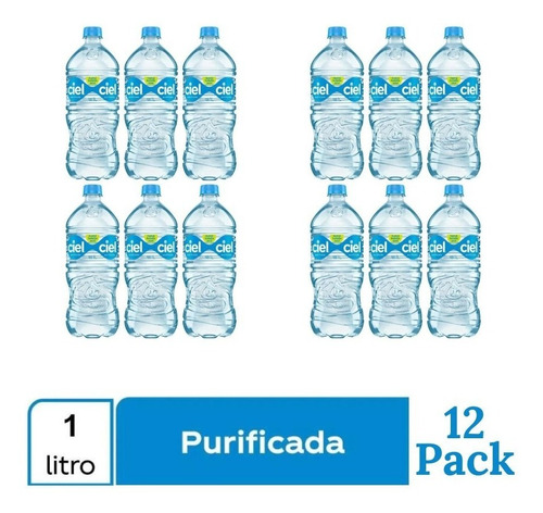Paquete De 12 Botellas De Agua Ciel 1 L