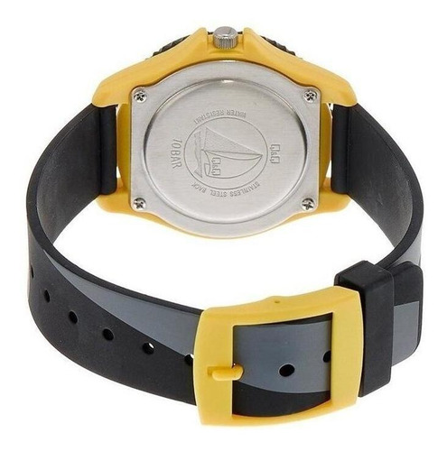 Relógio Infantil Masculino Preto E Amarelo Pulseira Estrelas