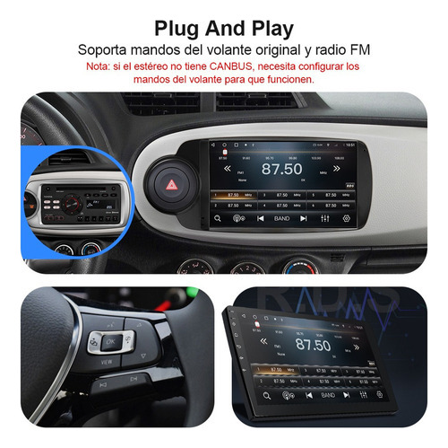 Estéreo 1+32g Para Toyota Yaris 2012-2017 Cámara Gps Fm Bt.