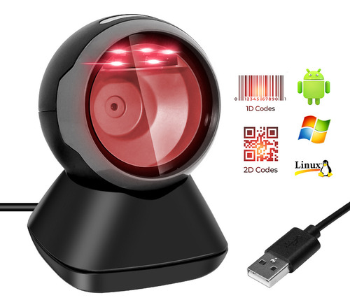 1x Leitor De Código De Barras 2d Omnidire Qr Code Desktop
