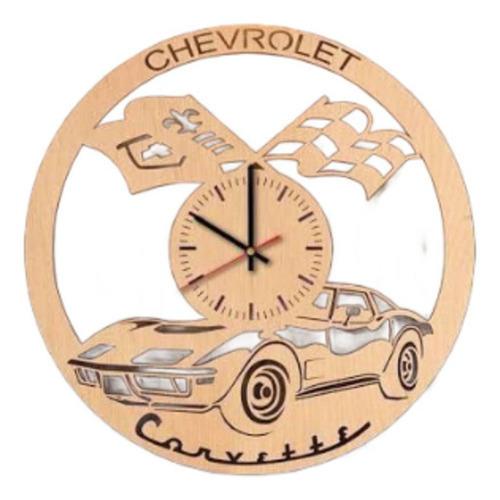 Reloj Corte Laser 1437 Corvette Auto Logo