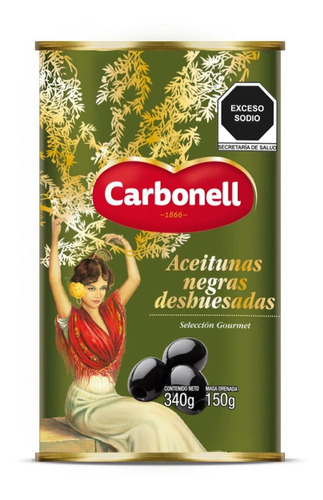 Aceitunas Carbonell Negras Sin Hueso 340g