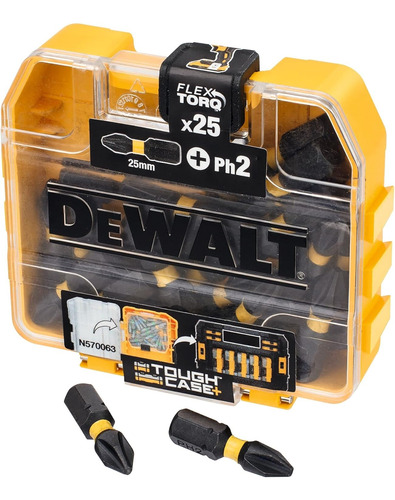 Caja De Puntas Profesionales Dewalt Ph2 Flextorq Tough Case