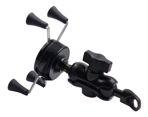 Imagen 4 de 5 de Soporte Porta Celular A Espejo Moto Premium