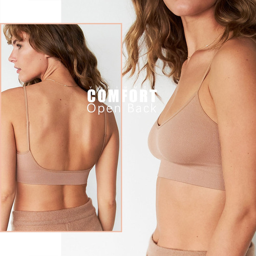Sujetador Con Espalda Baja, Sujetador Cómodo, Para Mujer, Si