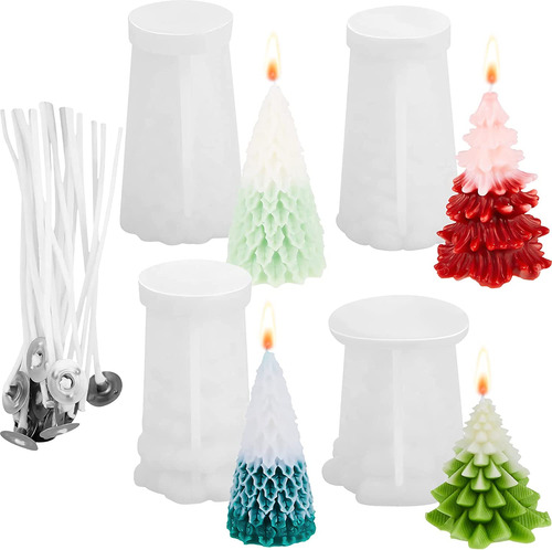 4 Uds. De Moldes Para Velas De Árbol De Navidad, Velas...