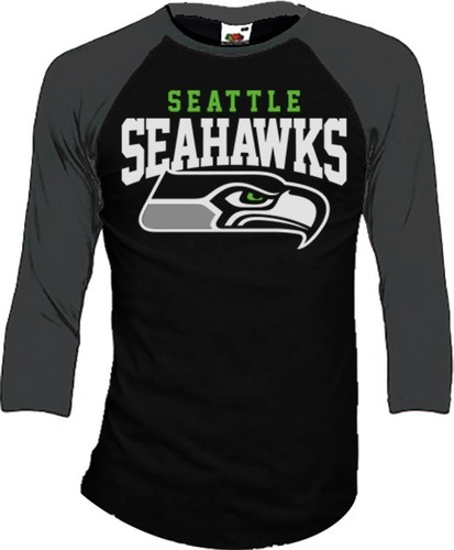 Seattle Seahawks Playeras Manga 3/4 Para Hombre Y Mujer