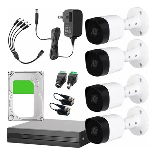 Kit Cctv 4 Canales 2mp Wizsense 4 Camaras 1080p + Hdd 500 Gb