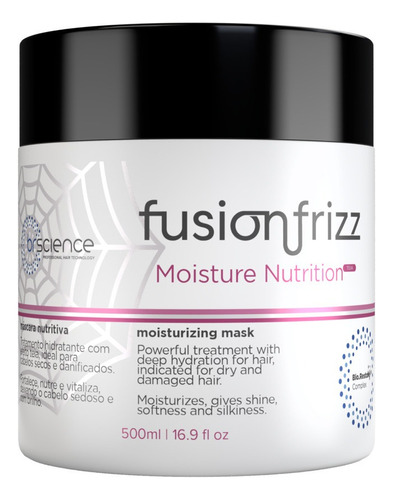 Brscience Máscara Fusion Frizz Moisture Nutrition Teia 500ml