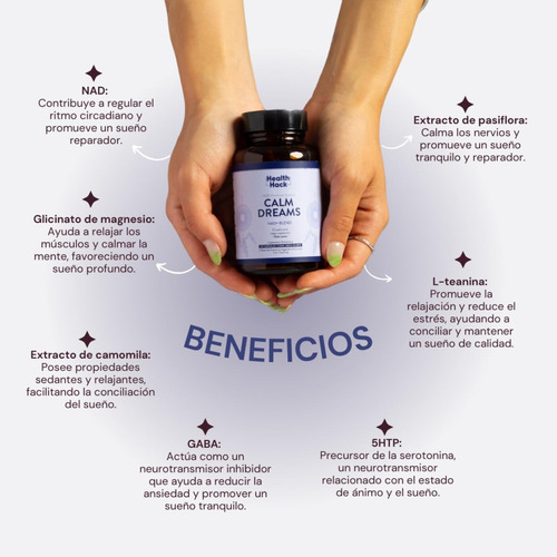 Suplemento Para Dormir Apoyo Sueño Con Gaba 60 Caps Hh Sabor Sin sabor