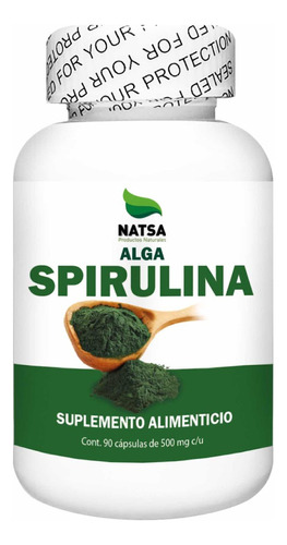 Alga Spirulina 90 Cápsulas, Calidad Premium Sabor Natural