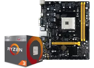 Kit Processador Amd Ryzen 3 2200g Vega 8 + Biostar B-b350m