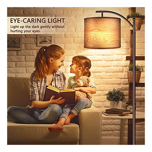 Lámpara De Pie Para Sala De Estar Led Con 2 Pantallas