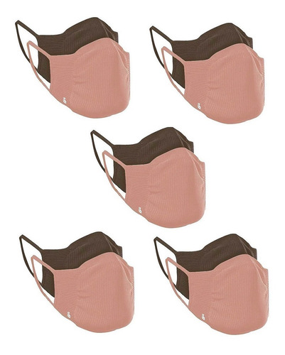 Imagem 1 de 3 de 10 Máscaras De Proteção Lupo Fit (marrom / Nude)