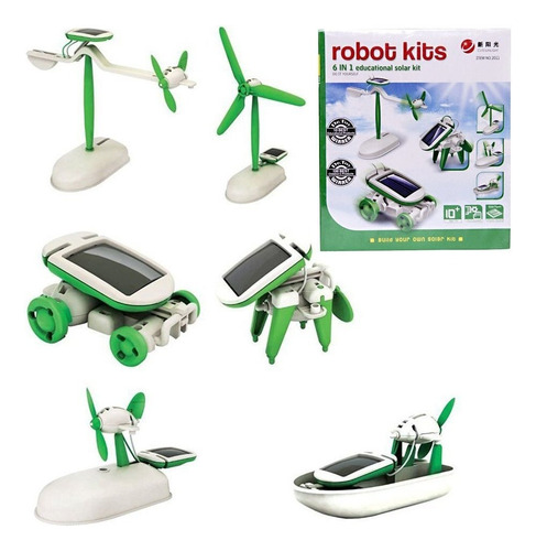 Kit Montagem De Robo Solar 6 Em 1 Robotica Iniciante