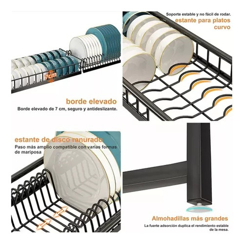 Escurridores Trastes Fregadero De Cocina Ajustable 2 Capas Heaimo