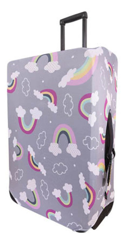 Funda Valija Mediana Rainbow Gris