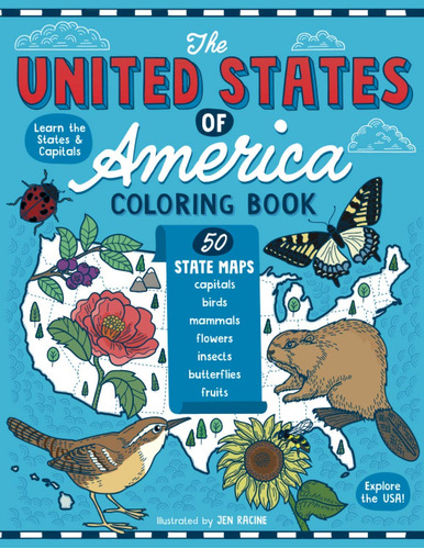 Libro Para Colorear De Los Estados Unidos De America: Cincue