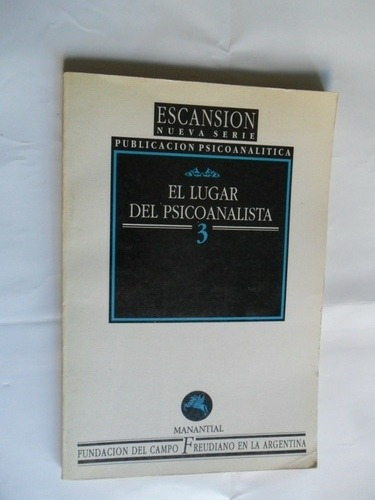 El Lugar Del Psicoanalista - Revista Escansión 3 - Impecable