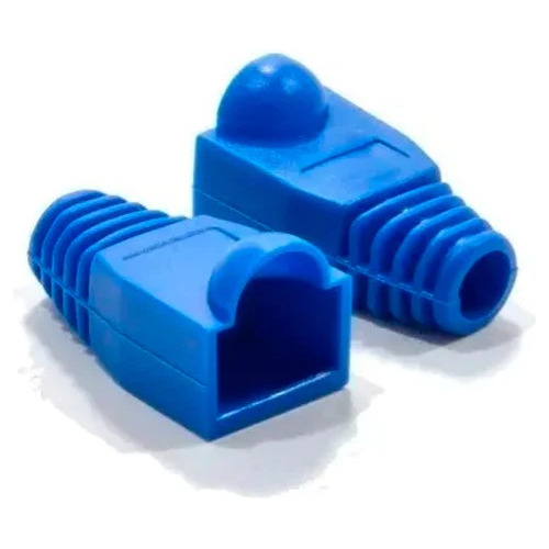 Bolsa 100 Botas Protectoras Conector Rj45 Cat5 Cat6 Azul