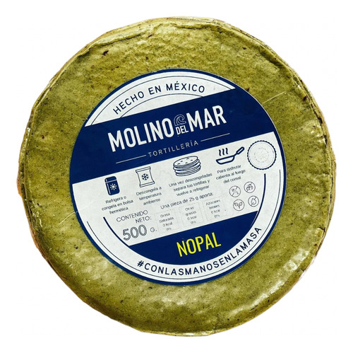 Tortilla De Nopal Y Espinacas 500grms Molino Del Mar
