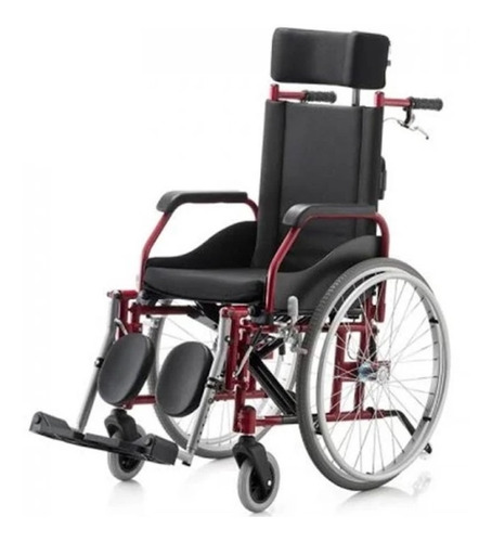 Cadeira De Rodas Fit Reclinável 40cm Vinho - Jaguaribe