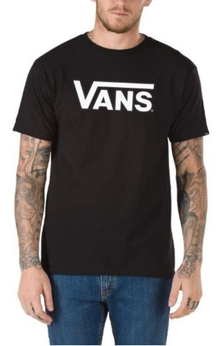 Remera Vans Classic Logo Negro Blanco Gris Hombre